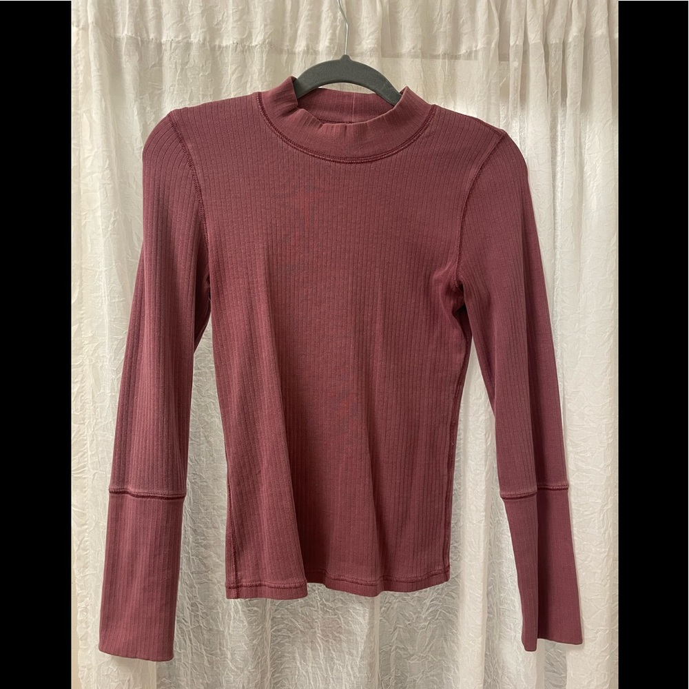 Free People mock neck thermal shirt